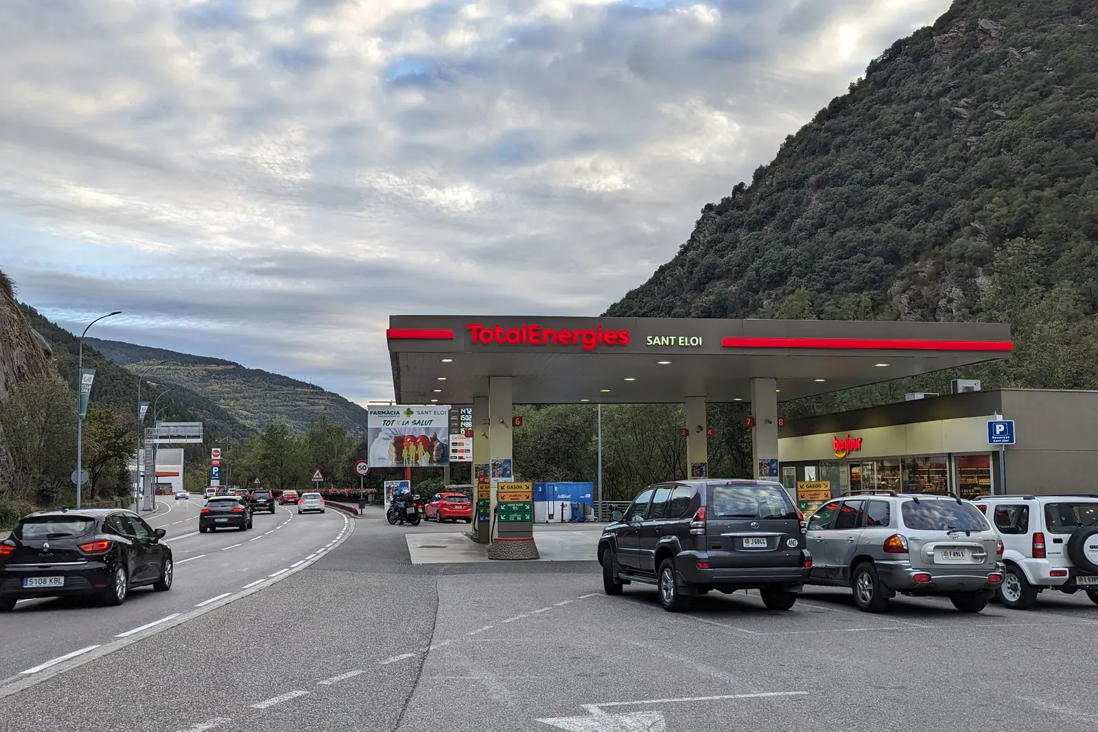 La carretera CG-1 cerca de Sant Julià de Lòria